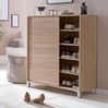 Wohnling Schuhschrank mit Schiebetüren, Sonoma Holz 100 x 108 x 37,5 cm Bild 3