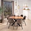 alesvelt Esstisch NEVIO TRIANGOLO Organischer Massivholztisch mit Spider-Gestell (1-Tisch), 135x76 cm Akazie massiv 6 Personen Bild 3