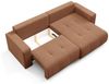 Ecksofa Sofa mit Schlaffunktion AUGUSTO in Stoff Wind Rostbraun Ottomane Rechts Bild 3