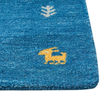 Gabbeh Teppich Wolle blau 160 x 230 cm Kurzflor CALTI Bild 4