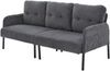 Sofa 171x72x80 cm in Grau aus Cord mit ergonomischer Rückenlehne, Seitentasche und stabilem Metallgestell Bild 5