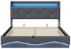 Furnishings Home Polsterbett LED Doppelbett 140x200 cm, Stauraumbett (1-tlg, Mit LED-Beleuchtung, Lattenrost und Ladefunktion), Jugendbett Hydraulisches Stauraum Bild 2