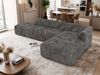 Modulares Ecksofa GRIDA 3M L Wohnlandschaft, Wellenfedern, gesteppte Sitzfläche, Wohnzimmer Sofa L-form - Grau Cord - Rechts Bild 4