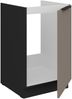 Küchen Spülenunterschrank 50 cm Küche ARIA Sandgrau ultra matt + Schwarz matt, hochwertige Fronten mit Anti Fingerprint Beschichtung Küchenzeile Küchenblock Bild 3