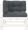 vidaXL Ecksofa mit Kissen Weiß Massivholz Kiefer 825654 Bild 3