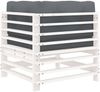 vidaXL Ecksofa mit Kissen Weiß Massivholz Kiefer 825654 Bild 5