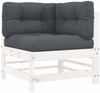 vidaXL Ecksofa mit Kissen Weiß Massivholz Kiefer 825654 Bild 2