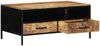 vidaXL Couchtisch Braun 90 x 50 x 40 cm Massives Mango Holz und Metall 4019636 Bild 2
