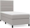 vidaXL Boxspringbett mit Matratze Hellgrau 90x190 cm Stoff 3141817 Bild 2