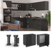 Eckunterschrank R-Line Anthrazit Landhaus 86 cm ohne Arbeitsplatte Vicco Bild 2