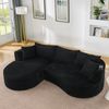 3-Sitzer Sofa aus Kordstoff in Schwarz H 76 x T 264 x B 168 cm mit Getränkehaltern Bild 2