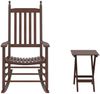 vidaXL Schaukelstuhl mit Klapptisch Braun Massivholz Pappel 3281256 Bild 2