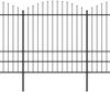 vidaXL Gartenzaun mit Speerspitze Stahl 1248 x 200 cm Schwarz 277754 Bild 2