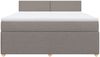 vidaXL Boxspringbett mit Matratze Taupe 180x200 cm Stoff 3287532 Bild 4