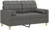 vidaXL 2-Sitzer-Sofa mit Zierkissen Dunkelgrau 120 cm Stoff 3200775 Bild 3