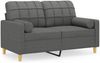 vidaXL 2-Sitzer-Sofa mit Zierkissen Dunkelgrau 120 cm Stoff 3200775 Bild 2