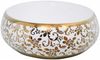 vidaXL Aufsatzwaschbecken Weiß und Golden Oval 59x40x15 cm Keramik 155111 Bild 5