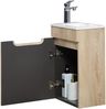 Badplaats Gäste-WC Waschtisch Set Thermis 40x22 cm Eiche Hell - Badmöbel Set mit Waschbecken und Unterschrank, Vormontiert und mit Soft-Close Bild 5
