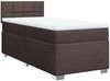 Boxspringbett mit Matratze, Stoff, Viereckige, grauer Fuß, Dunkelbraun, 80x200 cm, true Bild 3