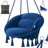 KESSER® Hängesessel mit Kissen - Chill Hängestuhl zum Aufhängen für Erwachsene & Kinder Hängematte bis 150 kg Hängesitz Aufhängung Indoor & Outdoor Wohn & Garten Terrasse Navyblau Bild 1