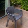 4x Gartenstühle Stapelstuhl "Easy" Terrassenstuhl - Stapelstühle 80cm Balkonstuhl Kunststoff anthrazit stapelbar wetterfest Garten, Terrasse & Balkon Bild 4