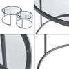 en.casa 'Kokkola' Couchtisch im 2er Set, Rauchglas schwarz/transparent, Ø80x45 und Ø60x39 cm Bild 5
