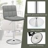 2er Set 360° Drehbarer Barhocker aus Kunstleder Höhenverstellbarer Barstuhl Sitzhocker Grau Bild 3