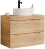 Vente-unique - ARUBA Waschbeckenmöbel Holz, Platte Beige - B 46 cm x H 59 cm x L 80 cm Bild 2
