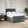 vidaXL Boxspringbett mit Matratze Dunkelgrau 140x200 cm Stoff 3294006 Bild 5