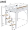Metall-Hochbett 140x200 cm mit Sicherheitsleiter,Stauraum,Patchwork-Geländer,Kinderbett,Jugendbett Bild 5
