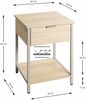 Beistelltisch >37780< Nachttisch, 1 Schublade, Eiche Dekor/Kaschmirgrau - 40x55x40cm (BxHxT) Bild 3