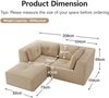 Flieks 2-Sitzer Modulares Sofa mit Hocker, Cloud Sofa Cord rahmenlos, Lounge Sofa bodennah, mit breiten Armlehnen, Beige Bild 4