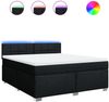 Boxspringbett mit Matratze, Stoff, Viereckige, grauer Fuß, Schwarz, 180x200 cm, true Bild 2