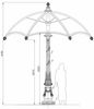 Casa Padrino Barock Garten Deko Sonnenschirm Schwarz / Bordeauxrot Ø 350 x H. 418,5 cm Bild 2
