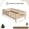 Crazy Pine 'Crazy Basic' Kinderbett mit Rausfallschutz, Skandinavisches Design, Holz, Natur, 100x190 cm, ohne Ausstattung Bild 2
