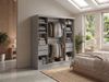 Schwebetürenschrank WALENCJA mit Spiegel & Lacobel-Glas, moderner Kleiderschrank, Breite 200 cm, High-Gloss Design - mit Schubladen - Grau Bild 3