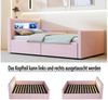 REDOM Polsterbett Funktionsbett Kinderbett (mit LED-Licht, USB-Ladeanschluss & Hydraulischem Stauraum, Samtstoff, Verstellbare Rückenlehnen, mit Regal und Nachtlicht, 90x200 cm), ohne Matratze Bild 2