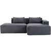 LVHOM Ecksofa 2 Sitzer, Modulares Sofa 235 cm breit, L-Form Sofa mit 2 Kissen, Schlafsofa aus Cordstoff, kein Aufbau erforderlich, Grau Bild 2