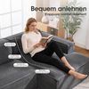 LVHOM Ecksofa 2 Sitzer, Modulares Sofa 235 cm breit, L-Form Sofa mit 2 Kissen, Schlafsofa aus Cordstoff, kein Aufbau erforderlich, Grau Bild 5
