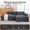 LVHOM Ecksofa 2 Sitzer, Modulares Sofa 235 cm breit, L-Form Sofa mit 2 Kissen, Schlafsofa aus Cordstoff, kein Aufbau erforderlich, Grau Bild 3