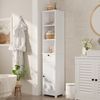 Bealife Badkommode Hochschrank Badschrank mit 3 offenen Fächern, 1 Schubladen, Weiß (2 verstellbaren Einlegeböden) Bild 5