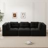 Ecksofa aus Cord, modular & tiefe Sitzfläche, 297 x 104 x 69 cm, schwarz Bild 1