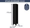 Umkleideschrank Spind BARTEK - 2 Abteile, Etikettenhalter Lüftungsschlitze | Umkleidespind Schließfachschrank Garderobenspind, 172x29,2x45cm Schwarz Bild 2