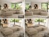 U-förmige Ecke, Ecksofa mit schlaffunktion und bettkasten, lose kissen, Wellenfeder, Big sofa XXL - CUBO U - Hellbraun Boucle Bild 2
