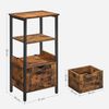 Vasagle Badezimmerschrank, Badschrank, 2 Schubladen, offenes Fach, Kommode, Badregal, schmal, platzsparend, Badmöbel, 37 x 30 x 80 cm, vintagebraun-schwarz Bild 5