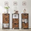 Vasagle Badezimmerschrank, Badschrank, 2 Schubladen, offenes Fach, Kommode, Badregal, schmal, platzsparend, Badmöbel, 37 x 30 x 80 cm, vintagebraun-schwarz Bild 4