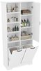 i@home Hochschrank Badezimmerschrank,weiß/grau (Packung set) mit Wäschekorb,offene Fächer und verstellbare Regale,78*35*172 cm Bild 5