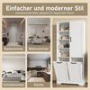 i@home Hochschrank Badezimmerschrank,weiß/grau (Packung set) mit Wäschekorb,offene Fächer und verstellbare Regale,78*35*172 cm Bild 3