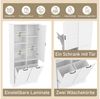 i@home Hochschrank Badezimmerschrank,weiß/grau (Packung set) mit Wäschekorb,offene Fächer und verstellbare Regale,78*35*172 cm Bild 2