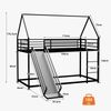 Flieks Etagenbett 90x190cm, Kinderbett, Jugendbett, Hochbett mit Rutsche & Leiter, Metall, Schwarz Bild 4